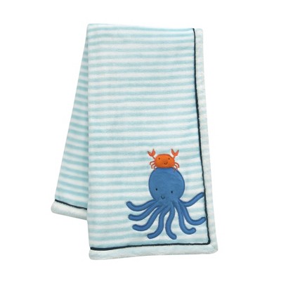 Lambs & Ivy Ocean Blue Baby Blanket - Blue, White, Aquatic, Animals, Outdoors