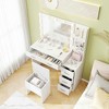 Resenkos Makeup Vanity Set - Dressing Table, Cushioned Stool, Hair Dryer Stand - White - 3 of 4