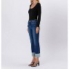 Women's High Rise Cuffed Slim Straight Jean - LOVERVET - 4 of 4