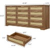 2 Drawer Dresser, Modern Rattan Chest of Drawers, Wood Storage Organizer with Rattan Panel Drawers and Handles, for Nursery, Entryway, Living Room - 3 of 4