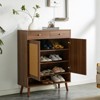 SKRAN Multi-functional Minimalist Natural Wood-Colored MDF Shoe Cabinet - Seamlessly Fits into Nordic, and Industrial Style Interiors - 2 of 4