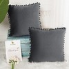 PiccoCasa Velvet Pillow Covers Pom Throw Cover Square Cushion Covers 2Pcs - 4 of 4