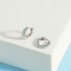 Girls' Simulated Opal Inlay Huggie Hoop Sterling Silver Earrings - In Season Jewelry - 4 of 4