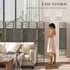 8 Panel Folding Room Divider Portable Privacy Screen Wave Fiber Room Partition for Home Office Dark - 4 of 4
