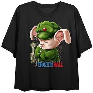 Dragon Ball Classic Oolong Crossed Arms Women's Black Crop Tee - 1 of 3