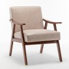 VYNXARIA Light Camel Accent Chair with Microfiber Upholstery & Solid Wood Frame for Modern Spaces - 4 of 4
