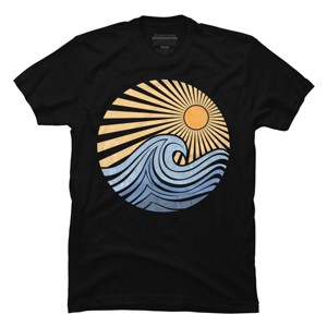 Men's Design By Humans Sunrise Waves By jun_salazar216 T-Shirt - 1 of 2