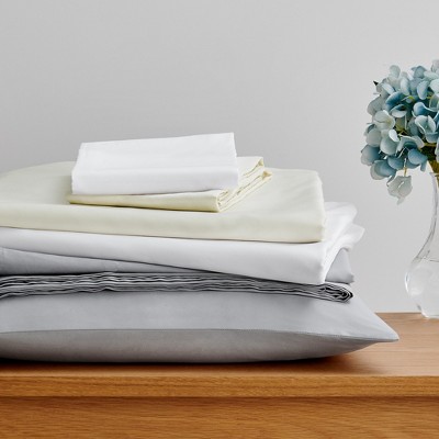 Cream Cotton Sateen King 4-Piece Sheet Set