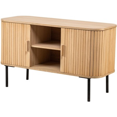 Nordlys 2-Door Solid Wood and Metal TV Stand Exotic Boho Living Room