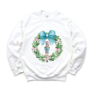 Simply Sage Market Nutcracker Wreath Coquette Sweatshirt - 1 of 4