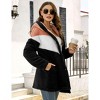 Women's Fuzzy Hoodies Color Block Cardigan Oversized Pockets Warm Jackets Fleece Hoodies - 4 of 4