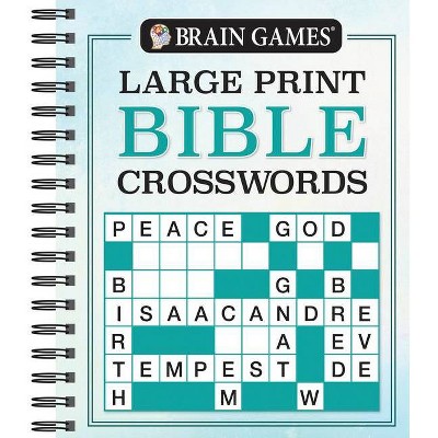 Brain Games - Large Print Bible Crosswords - (Brain Games - Bible) by  Publications International Ltd & Brain Games (Spiral Bound)