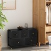 NicBex Drawer Dresser Cabinet,Storage Tower with 5/6 PU Leather Front Drawers for Closet,Living Room,Bedroom,Hallway,Black - 2 of 4