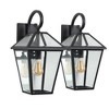 10 in 2pcs Outdoor Wall Lanterns, Black Finish Weatherproof Wall Sconce with Clear Glass Panels, Exterior Light Fixtures for Porch(Bulb Not Included) - 2 of 4
