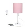Creekwood Home Oslo 19.5" Power Outlet Base Metal Table Desk Lamp with Shade - 2 of 4