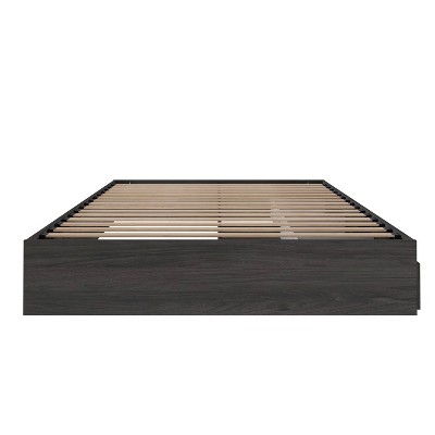 Bark Gray Queen Wood Storage Bed Frame with 3 Drawers