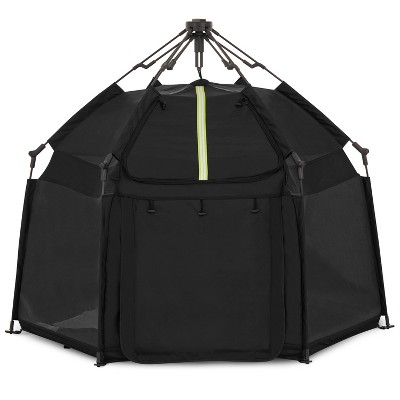 Noir Black Portable Children's Playpen with Canopy Cover