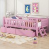SeaCamel White Twin Wood Platform Bed with Guardrail - 2 Storage Drawers, Kids/Bedroom Use - 4 of 4