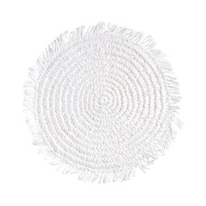 Saro Lifestyle Rustic Raffia Fringe Placemat (Set of 4) - 1 of 3