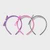 Girls' 3pk Gem Bows Headband - Cat & Jack™ Pink/Purple/Silver: Fashion Hair Accessories, All Hair Types, Ages 3+ - 2 of 3