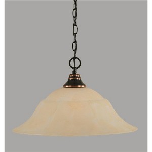 Toltec Lighting Any 1 - Light Pendant in  Black Copper with 20" Amber Marble Shade - 1 of 1