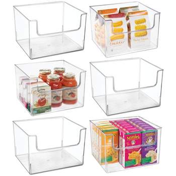 Mdesign Plastic Kitchen Storage Organizer Bin With Open Front - 4 Pack ...