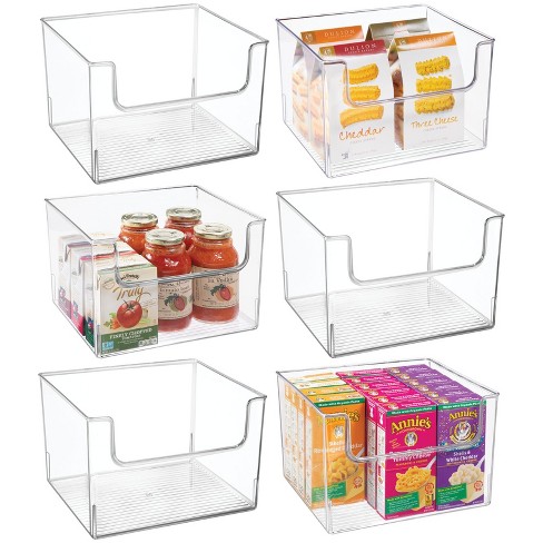 Mdesign Plastic Kitchen Food Storage Organizer Bin, 12 X 6 X 8, 6 Pack -  Clear : Target