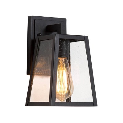 10" Metal/Glass Cone Outdoor Wall Lamp Black - LNC