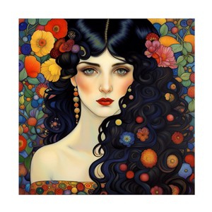 Canvas Wall Art - Tina Lavoie 'Art Nouveau Beauty II' Wall Art for Living Room, Bedroom, or Office Décor by Trademark Fine Art - 24 x 24 Inches - 1 of 4