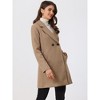 INSPIRE CHIC Women's Notched Lapel Double Breasted Raglan Sleeve Winter Coat - 3 of 4
