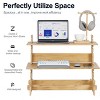 Artloge Bamboo Offices Standing Desk Converter Laptop Compture Standup Desk Riser with 7 Adjustable Levels & Earphone Holder for Home Office - 3 of 4