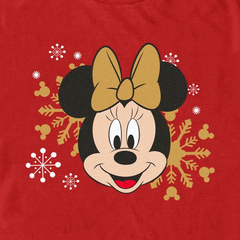 Men's Minnie Mouse Christmas Gold Snowflakes T-Shirt, 2 of 6