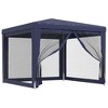 vidaXL 9.8'x9.8' Iron-framed Party Tent in Blue with Four Mesh Sidewalls and UV-resistant HDPE Material, Perfect for Outdoor Parties and Gatherings - 2 of 4