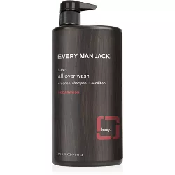 Every Man Jack Men's Hydrating Cedarwood 3-in-1 All Over Wash - Shampoo, Conditioner, and Body Wash - 32 fl oz