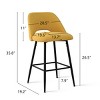 Counter Height Stools for Kitchen Island Set of 2, Upholstered Armless Bar Chairs with Backs, Fabric Seats on Black Metal Frame-The Pop Home - 4 of 4