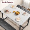 Kitchen Table with Benches, Dining Table Set for 4,Rectangular Dining Table Set for Small Space Apartment Studio - 3 of 4