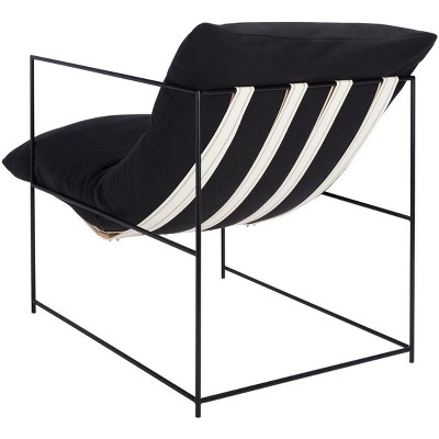 Portland Black Iron Frame Pillow Top Accent Chair