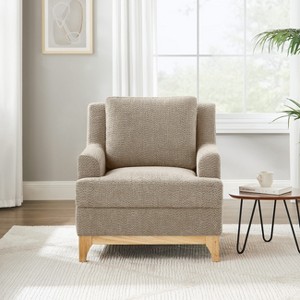 VANOMi 31.5'' Boucle Accent Chair with Rubber Wood Base - 1 of 4