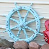 Sunnydaze Indoor/Outdoor Wooden Nautical Sea Captain's Helm - Fir Wood - 30" - Blue - 4 of 4