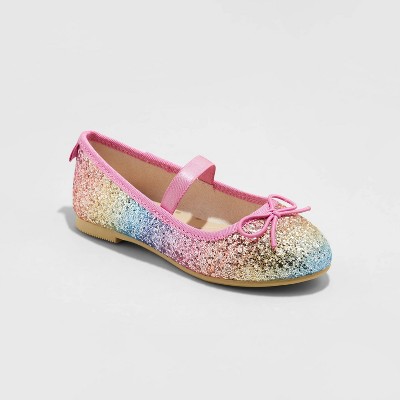 Toddler Girls' Lily Glitter Ballet Flats - Cat & Jack™