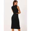 Seta T Women's Casual Sleeveless Summer Two Piece Crop Top and Side Split Draped Ruched Skirt Set - 4 of 4