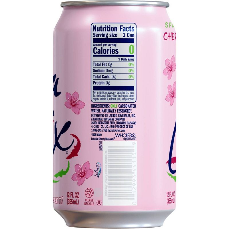 LaCroix Cherry Blossom Sparkling Water - 8pk/12 fl oz Cans, 5 of 11