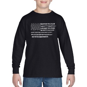 LA Pop Art Boy's Word Art Long Sleeve - Glory Hallelujah Flag - 1 of 4