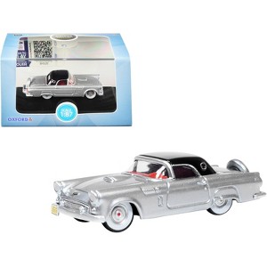 1956 Ford Thunderbird Gray Metallic with Raven Black Top 1/87 (HO) Scale Diecast Model Car by Oxford Diecast - 1 of 4