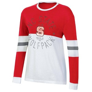 NCAA NC State Wolfpack Women's Long Sleeve Color Block T-Shirt - 1 of 3