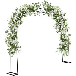Coucheta 9.8FT Metal Garden Arch Trellis, Weatherproof Wedding Arch for Climbing Plants, Outdoor Ceremony Party Decor, 7.2FT Wide - 1 of 4