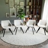 SEVOBAL Dining Chairs Set of 4 Modern PU Leather Decorative Chair with Thick Cushioned Seat and Black Metal Legs, White, 25.59"*16.53"*31.1" - 3 of 4