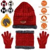 NPolar Winter Knitted Hat Scarf Gloves 3Pcs Winter Warm Beanie and Touch Screen Gloves Scarf Set for Men Women - 2 of 4