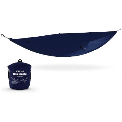 Kammok Roo Single Hammock with Stuff Sack, Waterproof Ripstop Nylon, Gear Loops, Lightweight for Camping and Backpacking, Midnight Blue