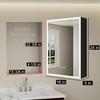 HBEZON Medicine Cabinet with Mirrors and Lights, Recess/Wall Mount Bathroom Cabinet, 3 Mode Light, Dimmable, Defogger, Black - 2 of 4